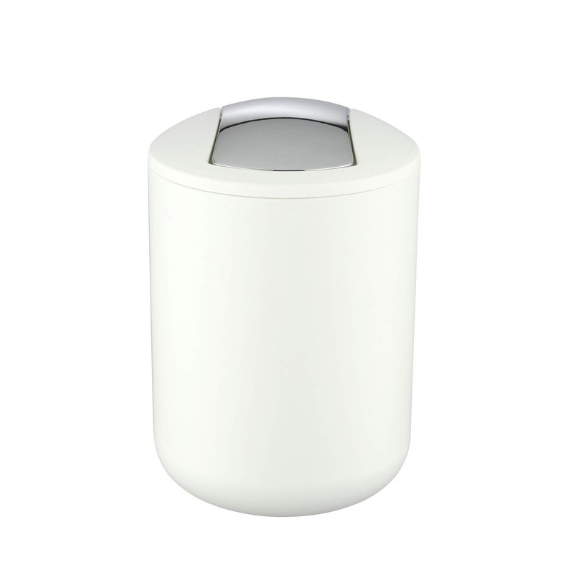 WENKO Brasil Swing Cover Bin, White, 14 x 14 x