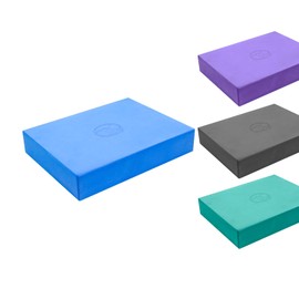 Fitness Mad Pilates Block, Eco Friendly EVA Sitting Block for Pilates & Home Workouts, Support for Various Postures, Blue, 35cm x 25cm x 60mm (Blue)