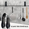 10 Pcs Black Leather Wall Hooks, Leather Curtain Rod Bracket,