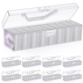 Kigley 8 Pcs Trading Card Storage Box Organizer Fit 4800 Plus Cards, Clear Plastic Deck Playing Card Case Holder Compatible with MTG TCG Baseball Football Sports Game Playing Card Collector (Box Only)