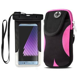 eBigValue Dual Pocket Breathable Armband Wallet Mobile Holder case with Sturdy car Mount
