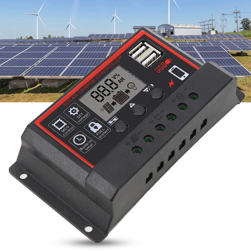 LCD Solar Charge Controller 5V /2.5A Dual USB PWM Cell