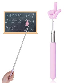 WeddHuis 1 Piece Extendable Pointer Stick Telescopic Teacher Pointer Retractable Classroom Pointer Stainless Steel Hand Pointer for Presentations (Pink)
