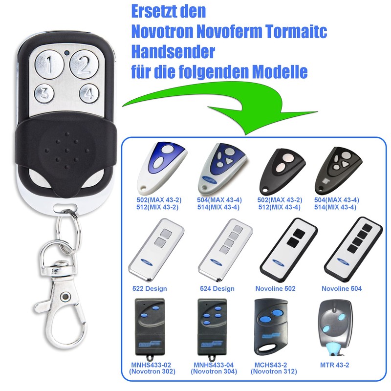 Garage Door Opener Remote Control for Novoferm Novotron 502 MAX43-2