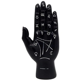 mtb more energy Decorative Figure "Hand of Zodiac" - Black Fortune Teller Hand Statue with Zodiac Symbols - Height 16 cm - Decoration Zodiac Hand Reading
