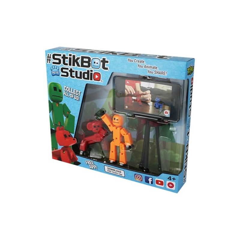 Toy Shed StikBot Studio Set (Orange/White/Clear)