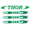THOR-DARTS Unisex - Adult S_alu_green35_3stripes_3 Dart Shafts Green Short 1