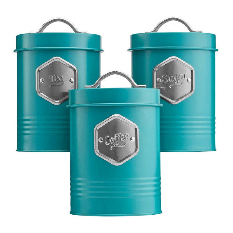 Cooks Professional 3 Piece Tea Coffee Sugar Cannister Set |