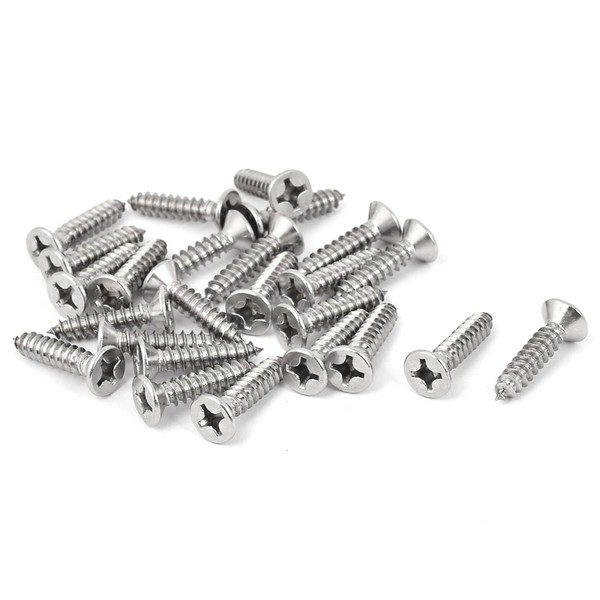 Sourcingmap M5.5 x 25mm Phillips Flat Head Self Tapping Screw