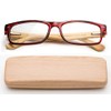 Real Bamboo Reading Glasses Spring Hinge Genuine Bamboo Rectangular Reader
