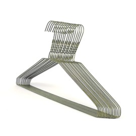 DODIN HOME 10 Bronze Wire Hangers Space Saving Metal Coat Hanger Suit Hangers with Trouser Bar Clothes T-Shirt Dress (Bronze, 10)