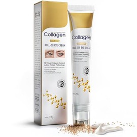 Age Correcting Eye Cream, Collagen & Caffeine Reduce Wrinkles, Anti-Aging Hyaluronic Acid, Dark Circles & Under Eye Puffiness, Lift, Firm & Brighten Eyes, Ice Roller For Under Eye Bags And Puffy Eyes