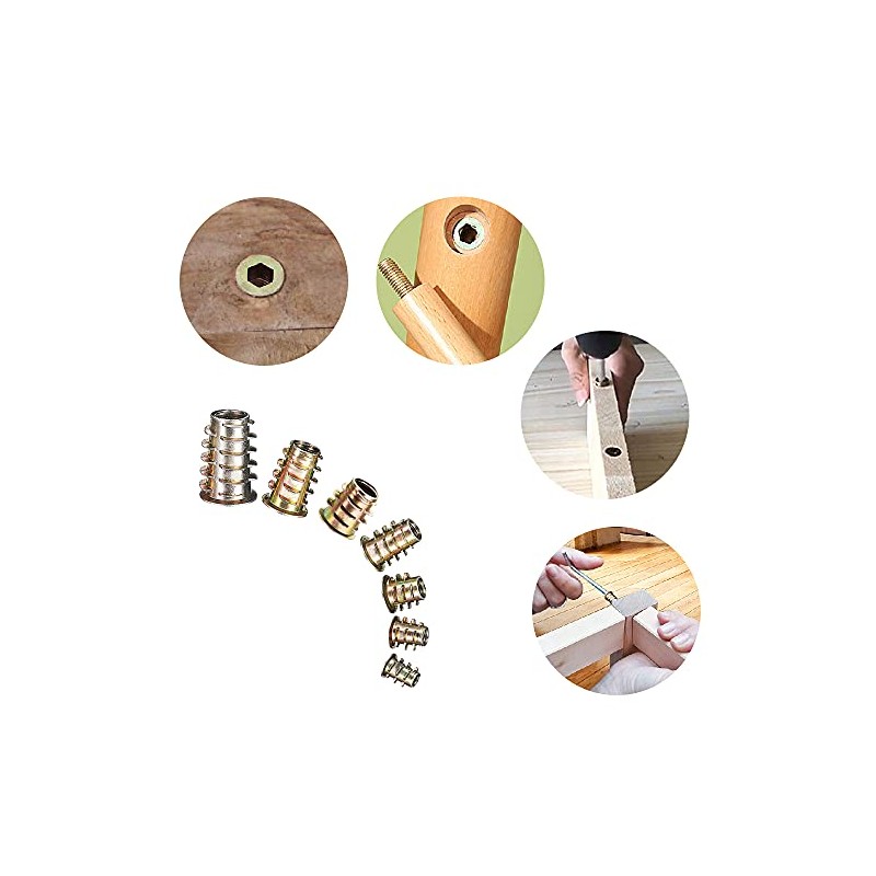 YIXISI 50 PCS Zinc Alloy Hex Socket Screw-in Nuts Kit,