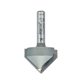 Trend Professional Chamfer V Groove Cutter, 45-Degree, 1/4 Inch Shank, 27.5mm Cut Diameter & 13mm Cut Length, Tungsten Carbide Tipped, 11/30X1/4TC