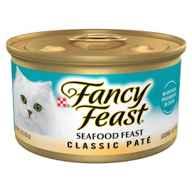 Purina Fancy Feast Seafood Feast Classic Grain Free Wet Cat Food Pate - (Pack of 24) 3 oz. Cans