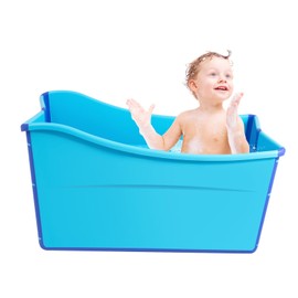 LIAPDG Folding Bathtub, Portable Practical Bathtub with Retaining Clips Bearing Capacity about 198.4 Lbs in Rvs, Showers, Hotels Recommended Height Below 1.6 M/5.3 Ft Kids or Adults