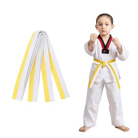 COYUN 1 x 160 cm White and Yellow Taekwondo Belt, Judo Belt, Karate Belt, Martial Arts Karate, Judo Taekwondo Belts, Professional Karate Aikido Belt for Children and Adults, Martial Arts Belt
