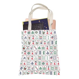Mahjong Chinese Game Christmas Mahjong Lover Shopping Bag China Mah-Jongg Birthday Gift Chinese Serial Number Tote Bag, Mahjong, Medium