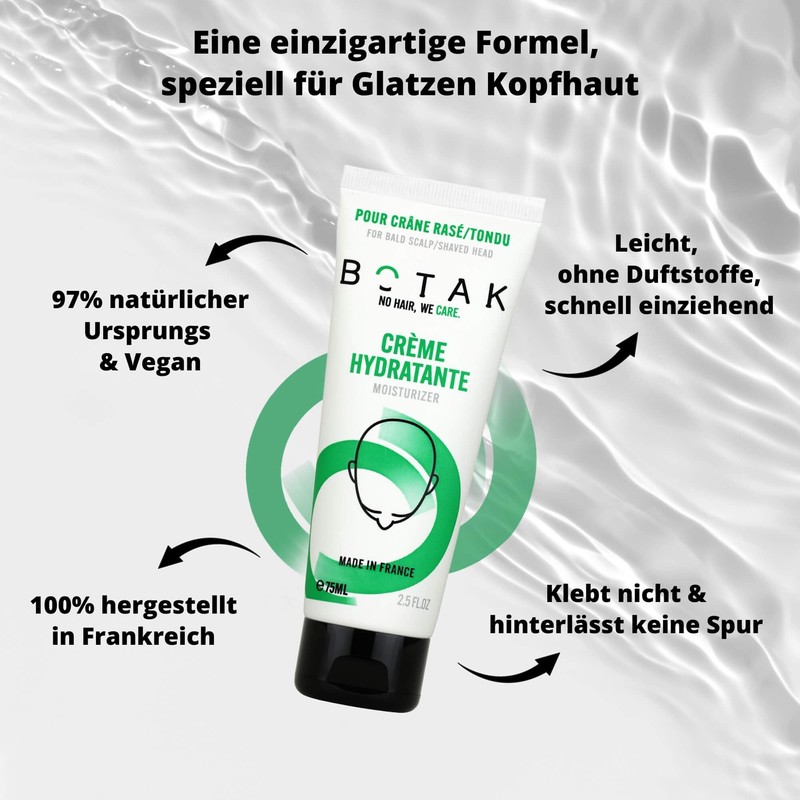 BOTAK Moisturising Cream for Baldness/Shaved/Shorn Head, 97% Natural Origin, Vegan,