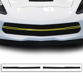 BOGAR TECH DESIGNS Front Chrome Delete Overlay Compatible with Chevy Corvette C7 2014-2019, Gloss Black