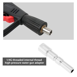 VGOL 1Pc 1/4G Thread Car Wash High Pressure Washer Adapter Automobile High Pressure Water Gun Adapter Compatible with Nilfisk Silver