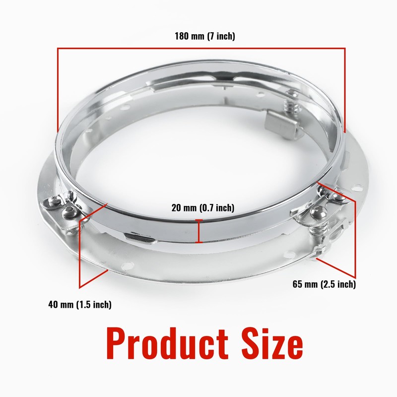 7 Inch Round Headlight Bracket for Harley, Chrome Motocycle Headlight