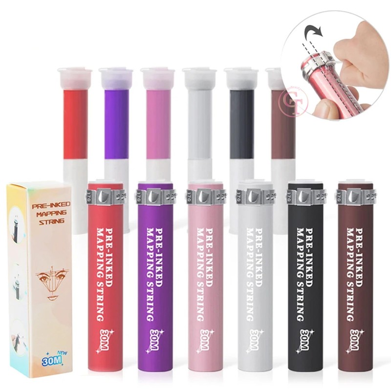 Eyebrow Mapping String 30M(98ft) Pre-inked PMU Mapping String for Microblading