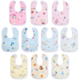 10 Piezas Baberos, Babero, Baberos Para Bebe, Baberos Para Bebe Niña, Fácil Limpieza Diaria y Muy Adecuado Para Alimentar, Jugar y Jugar En Casa o Al Aire Libre