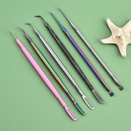 UUYYEO 2 Pcs 16.7cm Stainless Steel Eyelash Separators Metal Eye Lash Combs Eyelash Lifting Tools Eye Lash Lift Tools Eyebrow Tint Tools Multi Color