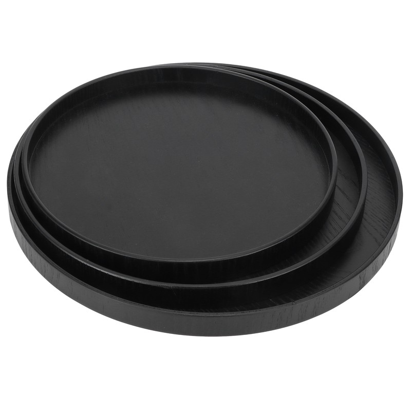 Wooden Round Tea Cup Tray Round Originality Fruit Palte Tableware