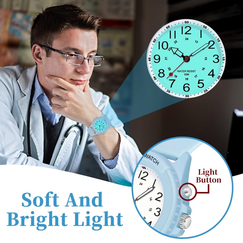 PROKING Waterproof Nurse Watch for Medical Professionals,Women Men, 24 Hour