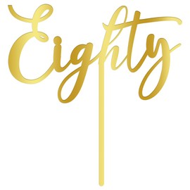 AROKIPPRY - Decoración acrílica para tartas de 80 cumpleaños, 80 unidades, decoraciones para fiestas de cumpleaños