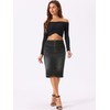 Allegra K Women's Skirts, Casual Jean Skirt High Waist Front