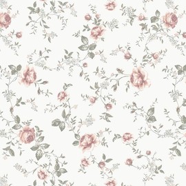 Heroad Peel and Stick Wallpaper Floral Contact Paper Vintage Rose Wallpaper Pink Flower Coquette Wall Paper for Bedroom Cabinets Renter Friendly Removable Self Adhesive Vinyl Thicken 16.1In x 6.6Ft