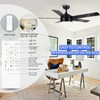 YUHAO 52 Inch Black Ceiling Fan with Light and Remote