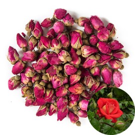 TooGet Scented Natural Red Rose Bud Rose Petals Dried Flowers Wholesale, Food Grade for Cooking - 115g