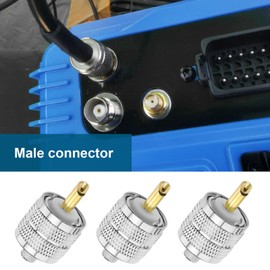 5pcs PL259 Connector Male Plug Connector for Coaxial Cable Compatible with LMR240 RG8X 4D-FB Coaxial Cables with Compression Sleeves Heat Shrink Tubes