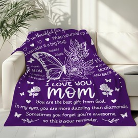 Mom Birthday Gifts, for Mom from Daughter, Mom Blankets from Daughter Son, Mom Gifts, Best Mom Ever Gift Throw Blanket Valentines Christmas Home Decor 50''x 60''