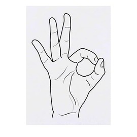'Hand Sign Okay' Temporary Tattoo - Water Resistant, Skin-Safe, Non-Toxic Transfer (TO00077925)