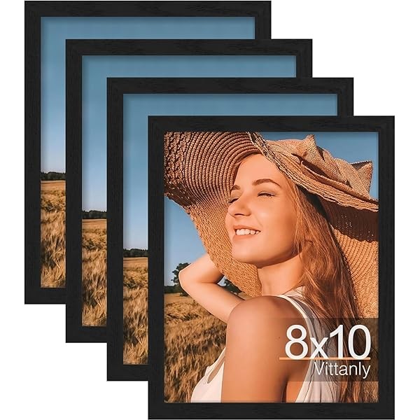 Vittanly 8x10 Picture Frames Set of 4, Display Pictures 5x7