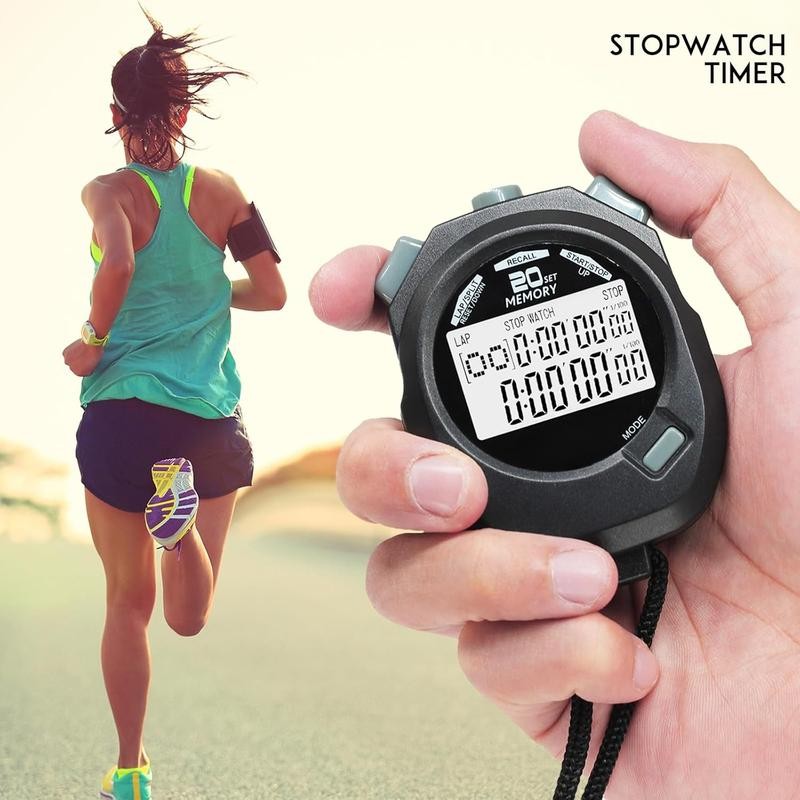 Stopwatch, Amble Countdown Timer and Stopwatch Record 20 Memories Lap