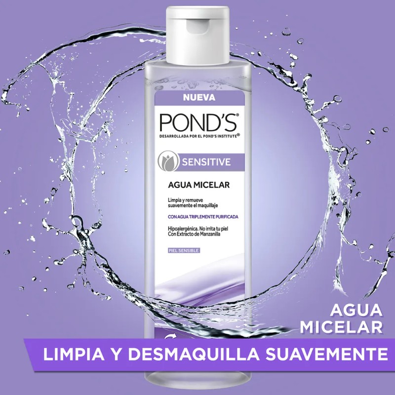 Agua Micelar Pond´s Piel Sensible Hipoalergénica 300ml