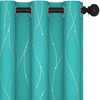 Deconovo Blackout Grommet Silver Pattern Printed Curtains, Turquoise, 38W x