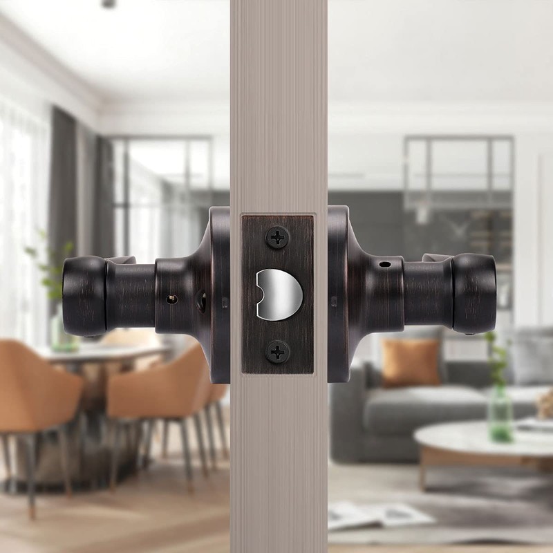 KNOBWELL 8 Pack Bronze Door Knobs Closet Hallway Door Handles