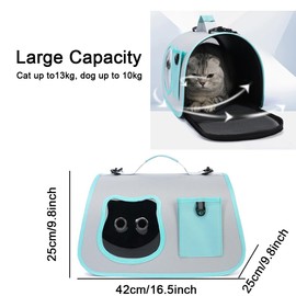 Zyrurzo Cat Bag for Going Out, 17 * 10inch Portable Tote Hundred Pet Bag, Large Capacity Shoulder Slanting Cross Cat Dog Bag