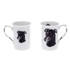 (BB30) Set of 2 Bone China BEAKERS/Mugs Black Greyhound Presentation