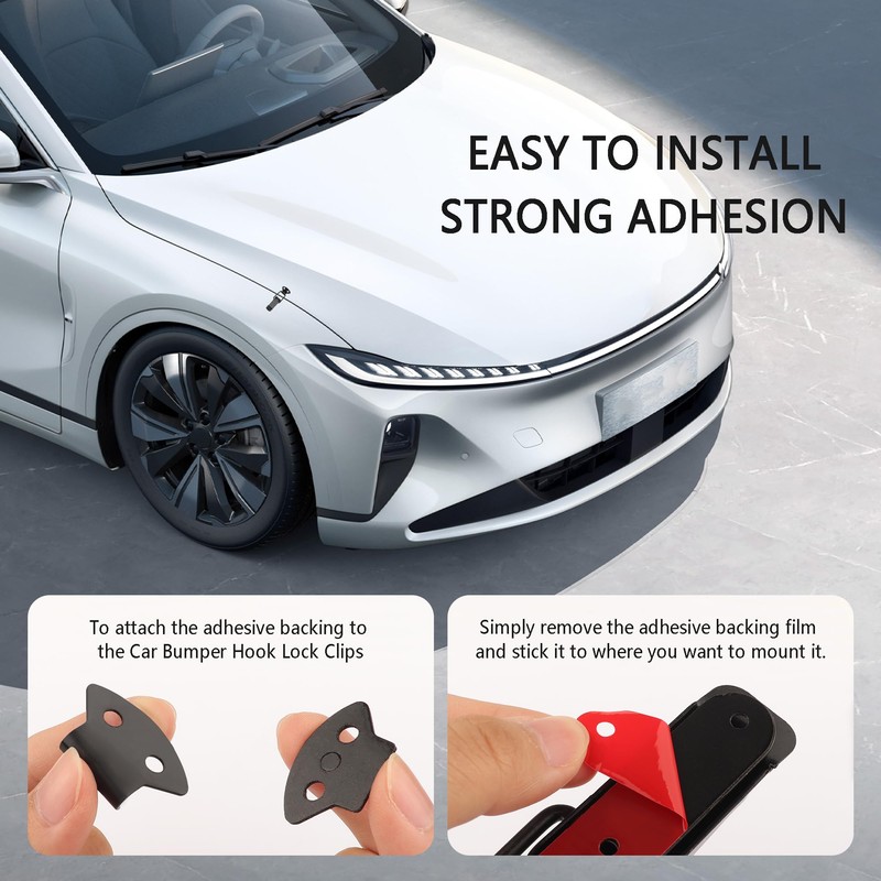 2PCS Car Bumper Clips Hook Lock,Carbon Fiber Hood Pins Toggle