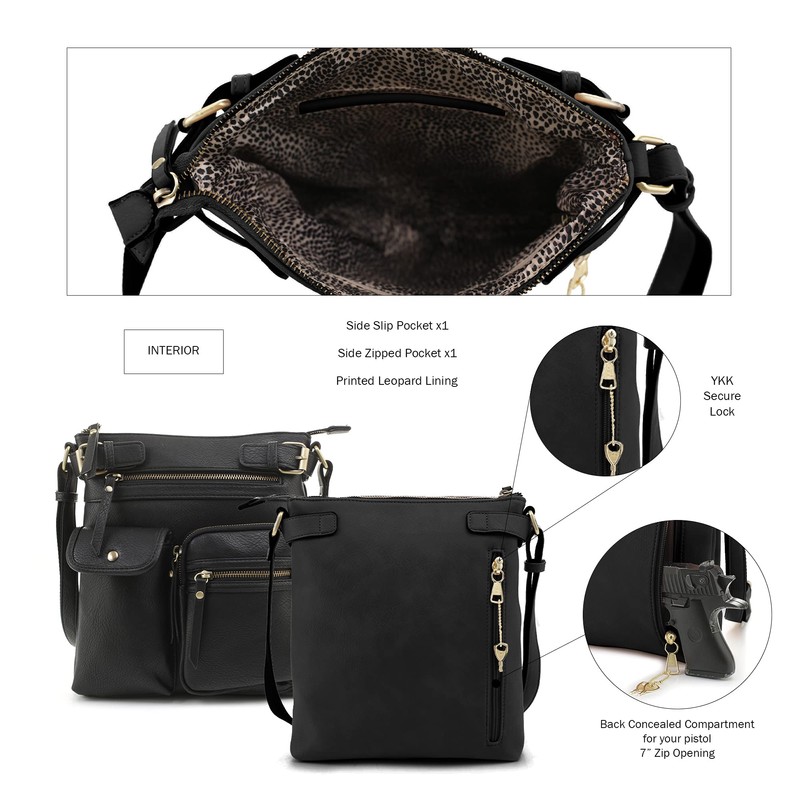 JESSIE & JAMES Robin Multipocket Concealed Carry Crossbody Bag with