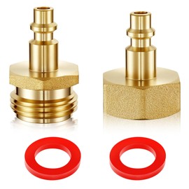 Litorange Lead-Free Brass Winterize Sprinkler Systems: Air Compressor Hose Water Faucet Blow Out Adapter Fitting For RV, Travel Trailer, Boat & Camper（a couple）