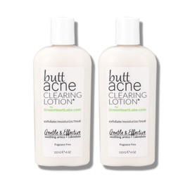 Butt Acne Clearing Lotion (2 pack) for back, buttocks, & thighs - Clears away acne breakouts and reveals new brighter skin